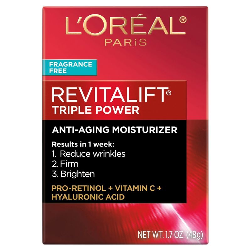 L'Oreal Paris Revitalift Triple Power Anti-Aging Cream, Fragrance Free, 1.7 oz.