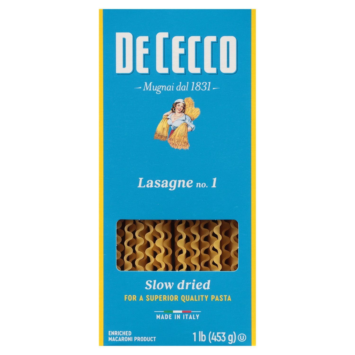 De Cecco Lasagne No. 1 Slow Dried Pasta, 1 lb