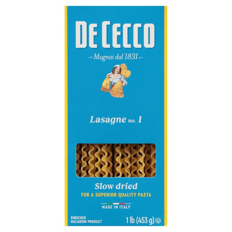 De Cecco Lasagne No. 1 Slow Dried Pasta, 1 lb