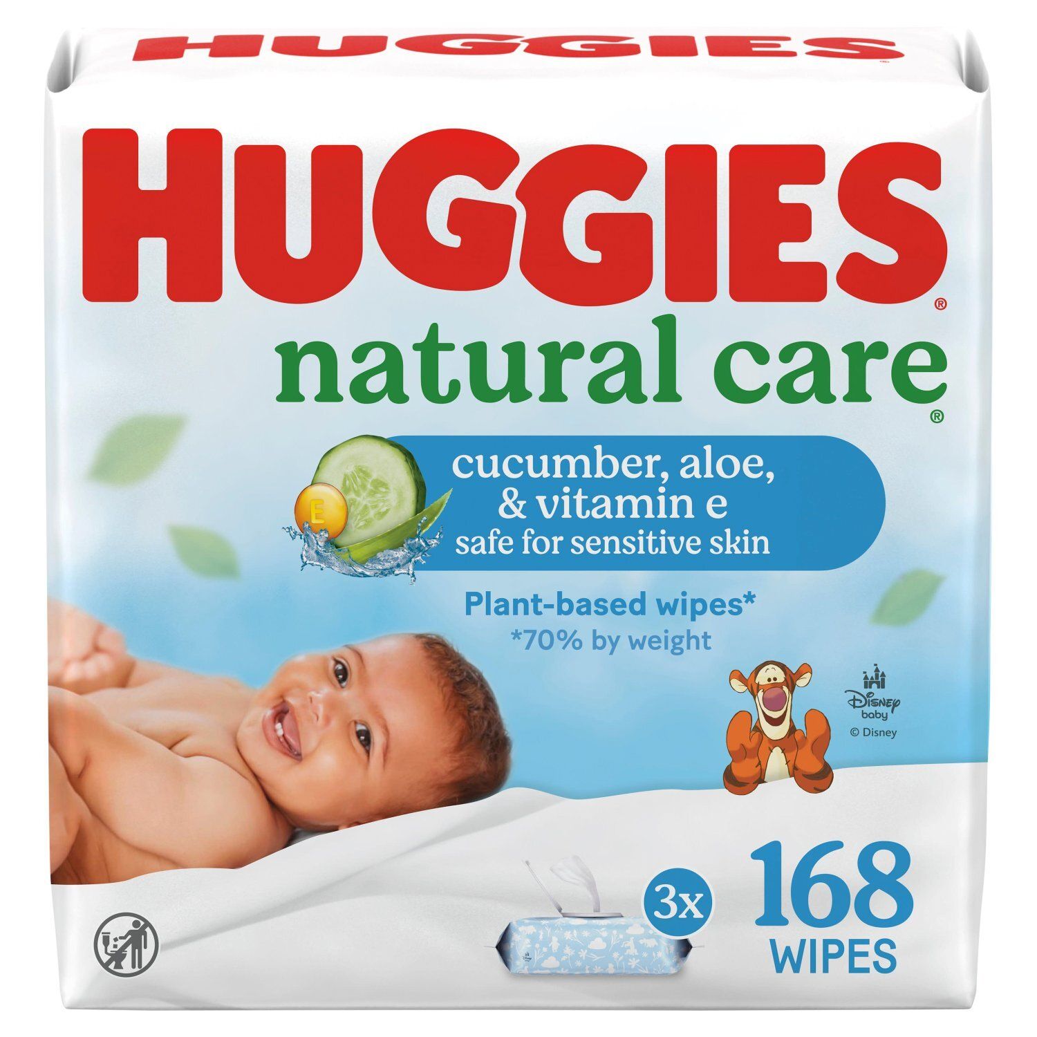 Huggies Natural Care Cucumber, Aloe, &amp; Vitamin E Wipes, 168 count