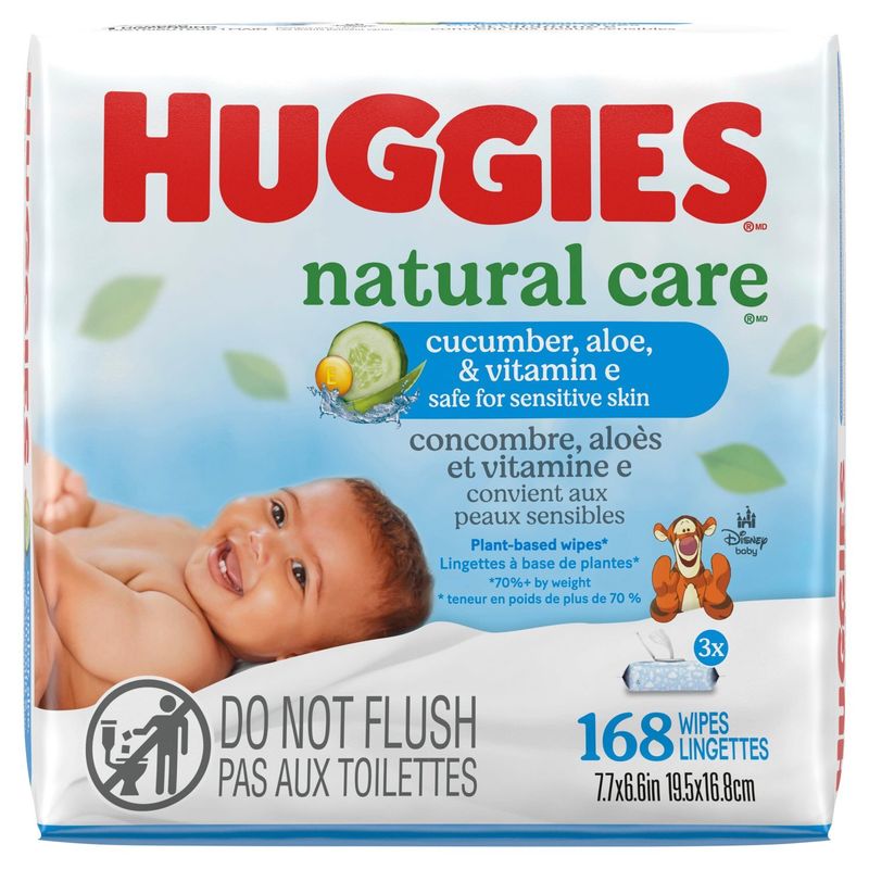 Huggies Natural Care Cucumber, Aloe, &amp; Vitamin E Wipes, 168 count