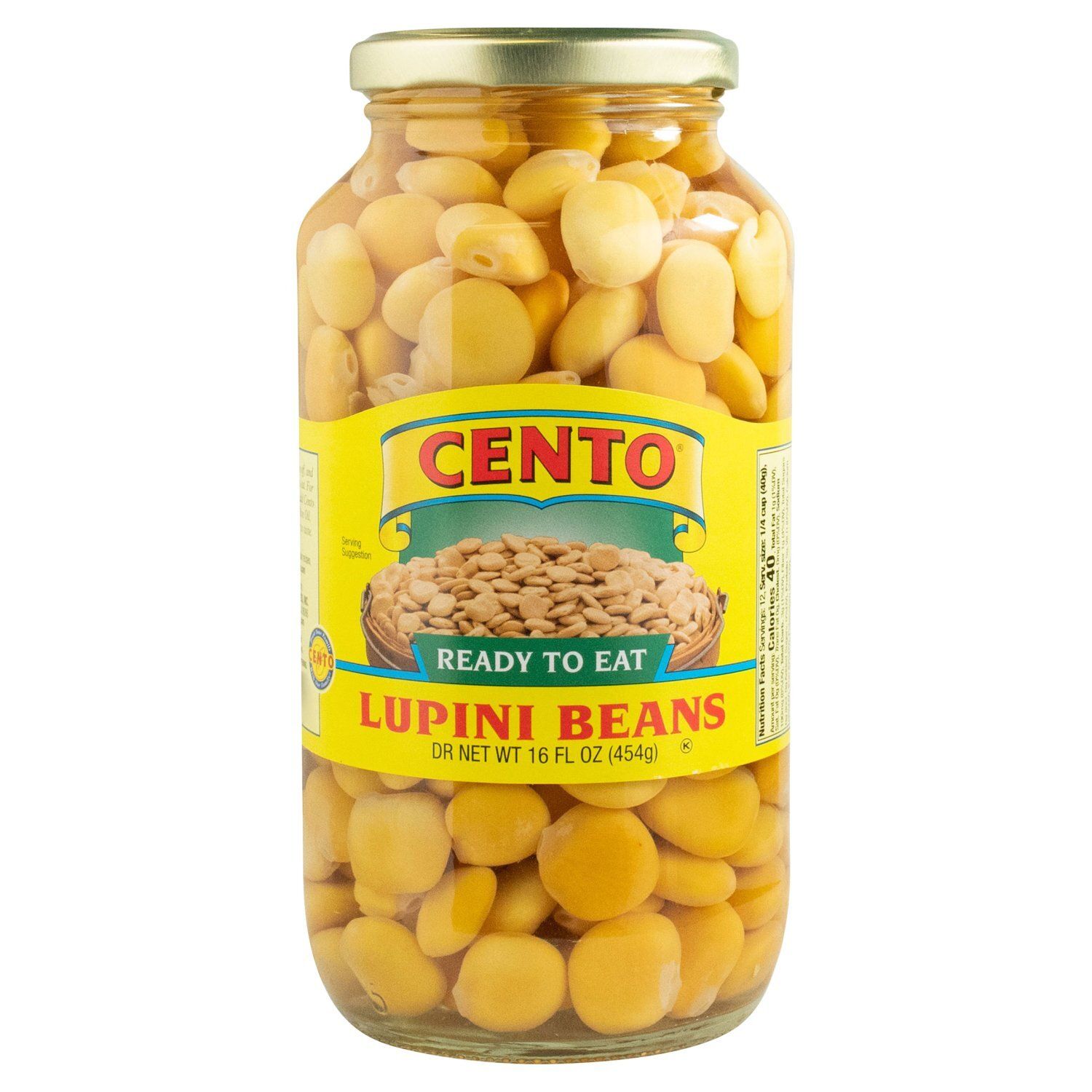 CENTO Ready to Eat Lupini Beans, 16 fl oz