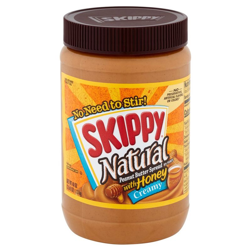 Skippy Natural Creamy Peanut Butter Spread with Honey, 40 oz