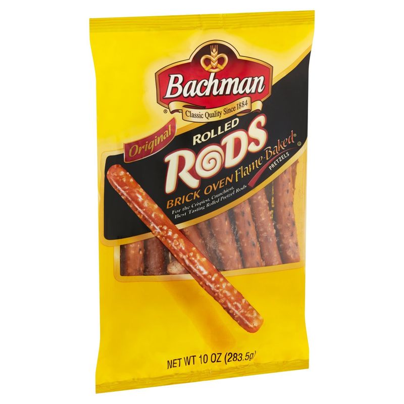 Bachman Original Rolled Rods Brick Oven Flame Baked Pretzels, 10 oz