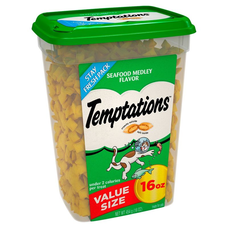 Temptations Seafood Medley Flavor Treats for Cats Value Size, 16 oz