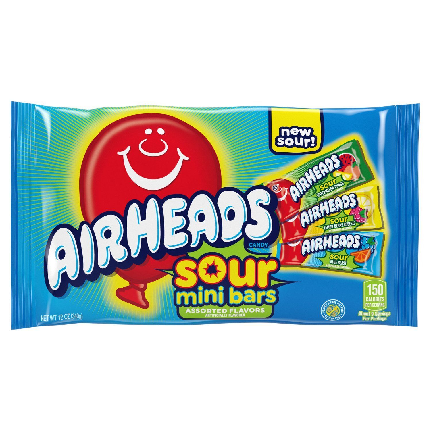 Airheads Sour Mini Bars Assorted Flavors Candy, 12 fl oz