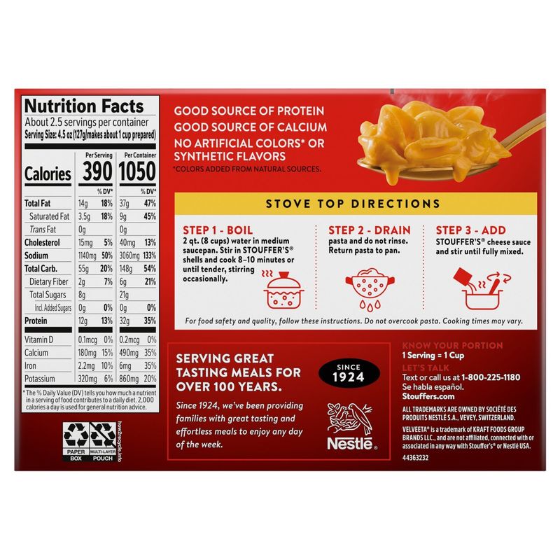 Stouffer's Supreme Cheddar Cheese Shells &amp; Cheese, 12 oz