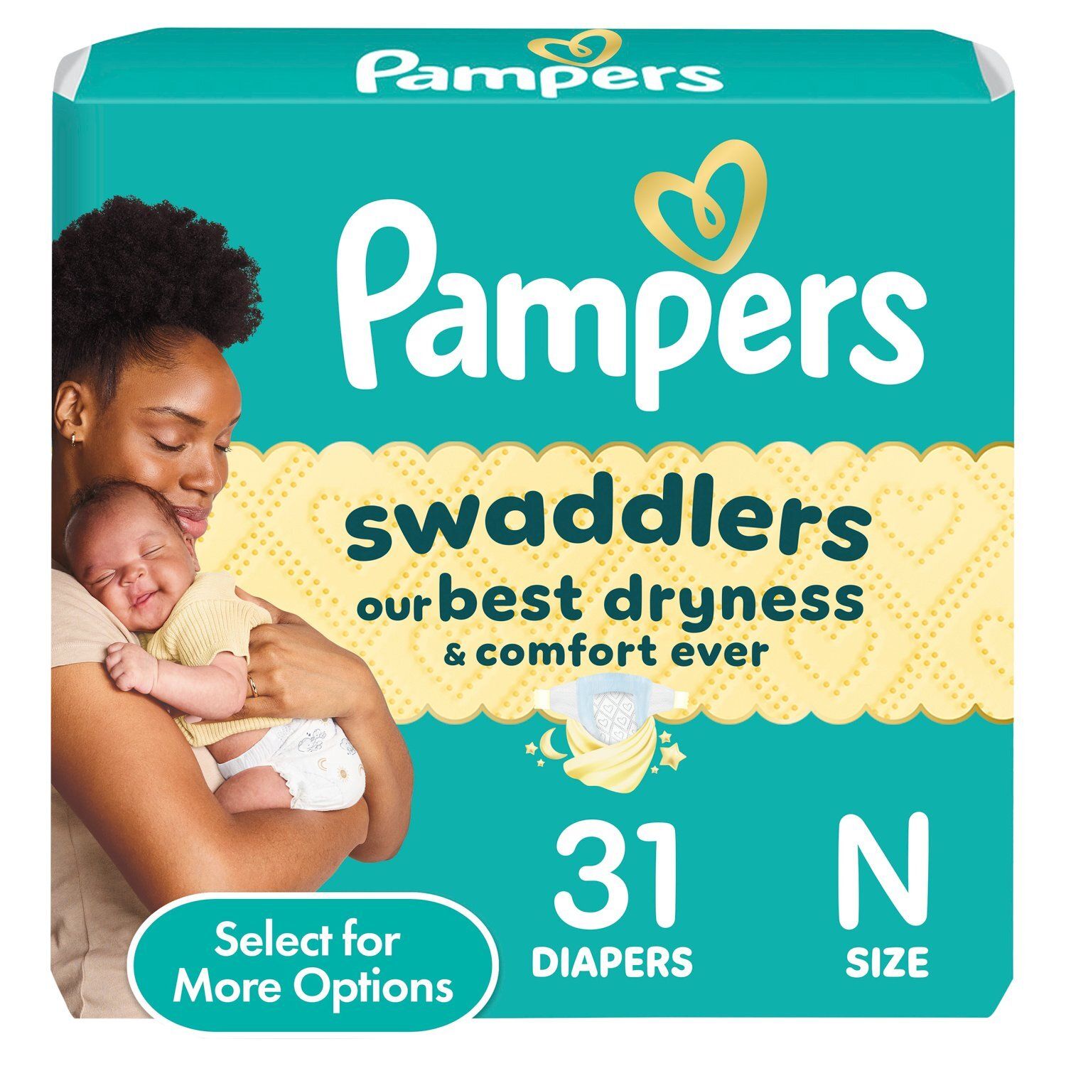 Pampers Swaddlers Diapers Jumbo Pack, Size N, < 10 lbs, 31 count