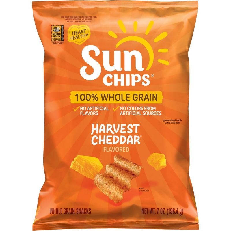 SunChips Whole Grain Snacks Harvest Cheddar 7 Oz