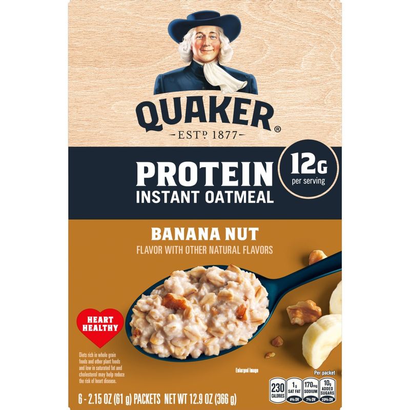 Quaker Protein Instant Oatmeal Banana Nut 2.15 Oz, 6 Count