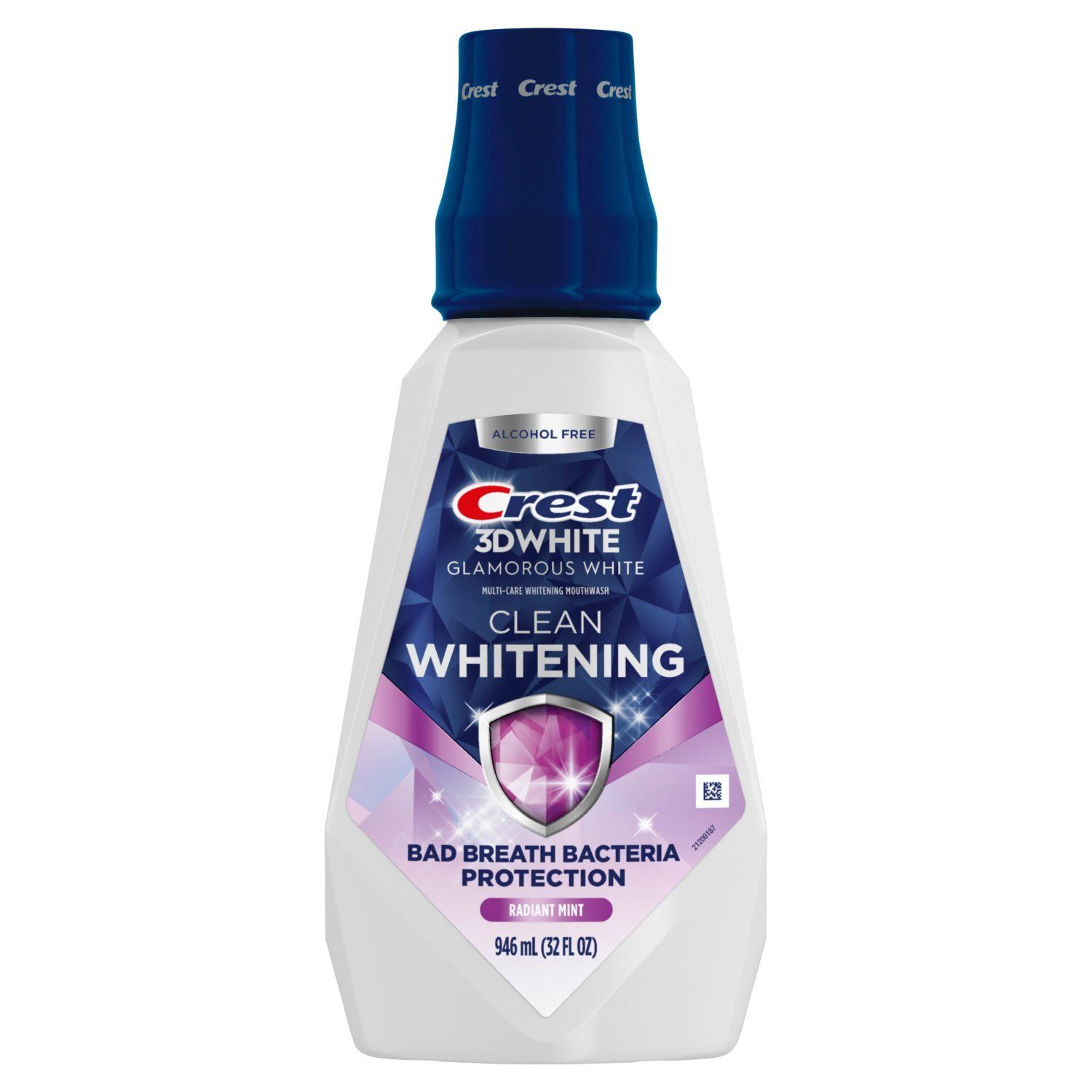 Crest 3D White Glamorous Clean Radiant Mint Multi-Care Whitening Mouthwash, 32 fl oz