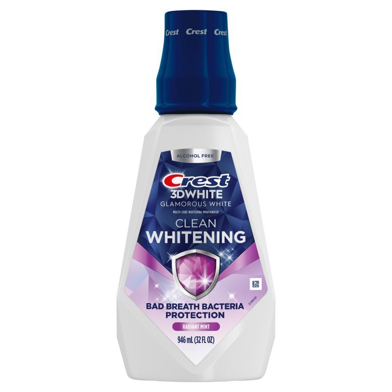 Crest 3D White Glamorous Clean Radiant Mint Multi-Care Whitening Mouthwash, 32 fl oz