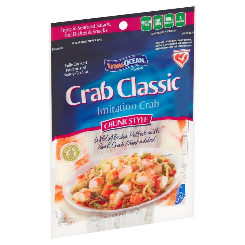 Trans Ocean Chunk Style Classic Imitation Crab, 8 oz