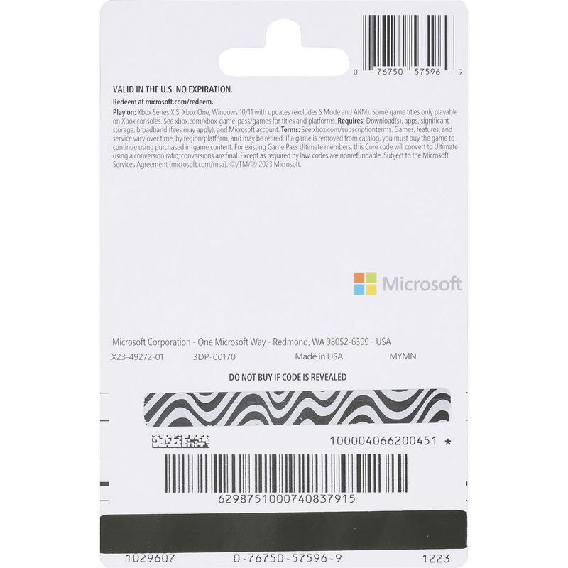 XBOX Game Pass Core $24.99 Gift Card