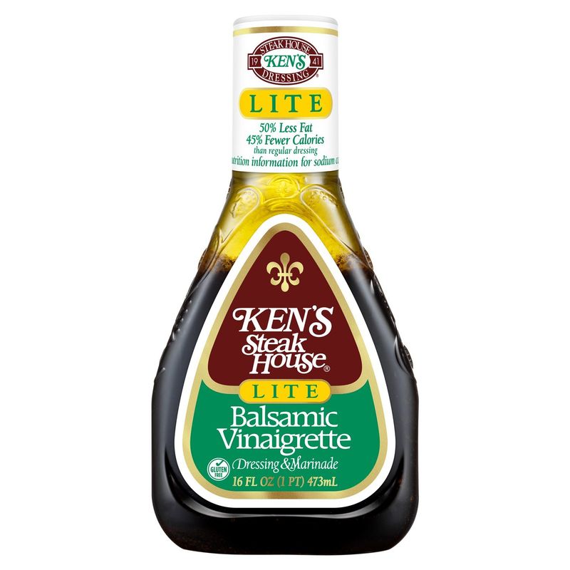 Ken's Steak House Lite Balsamic Vinaigrette Dressing &amp; Marinade, 16 fl oz