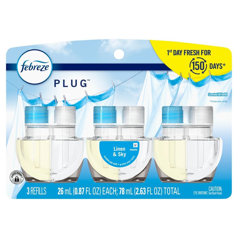 Febreze Plug Scented Oil Refill, 0.87 fl oz, 3 count