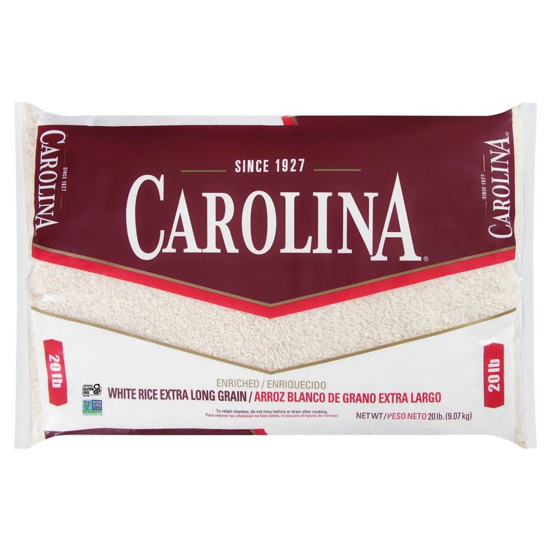 Carolina Enriched Extra Long Grain White Rice, 20 lb