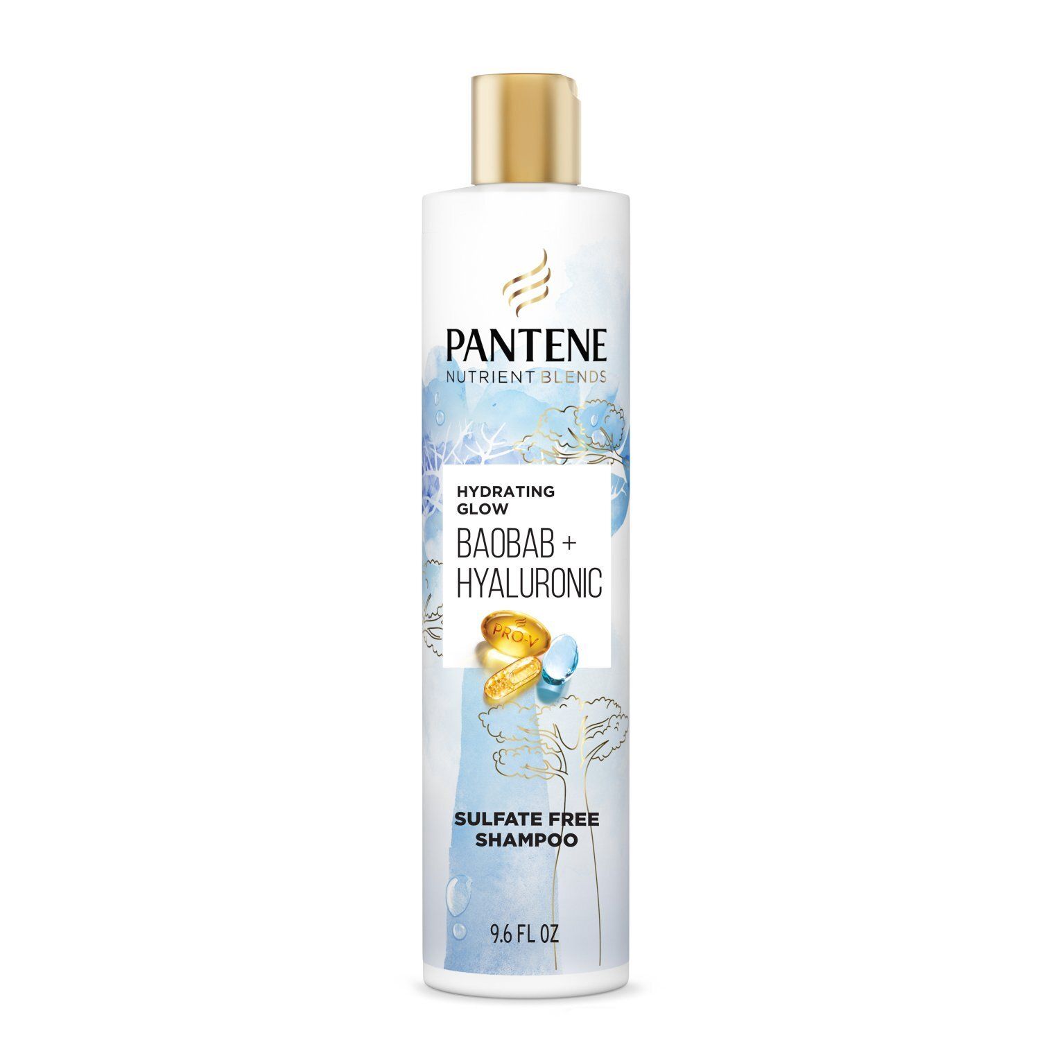 Pantene Nutrient Blends Hydrating Glow Baobab + Hyaluronic Sulfate Free Shampoo 9.6 FL OZ