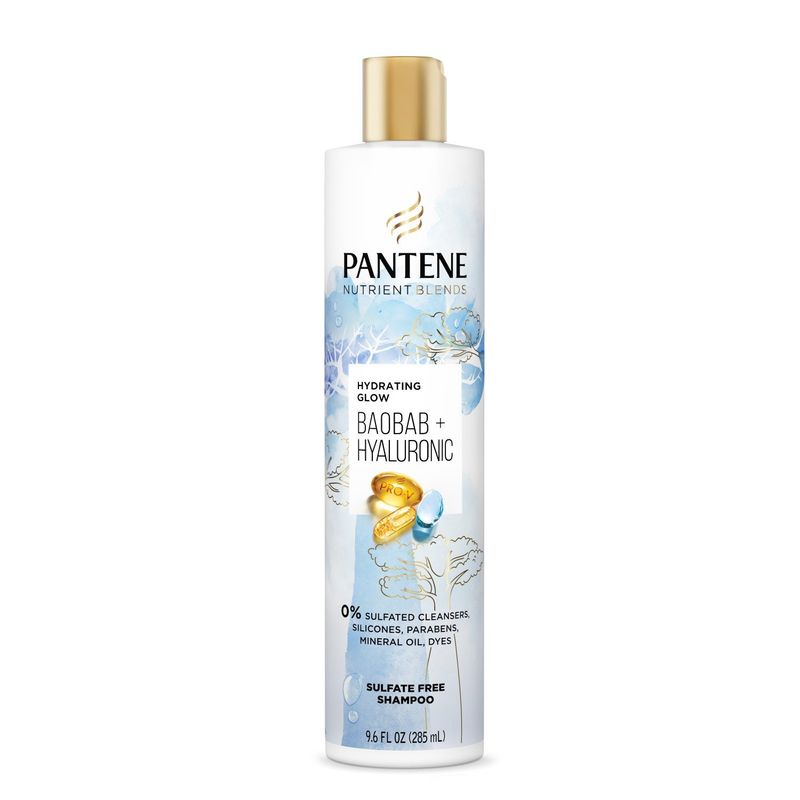 Pantene Nutrient Blends Hydrating Glow Baobab + Hyaluronic Sulfate Free Shampoo 9.6 FL OZ
