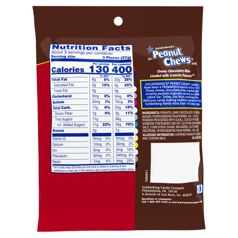 Goldenberg's Peanut Chews Original Dark Candies, 3 oz