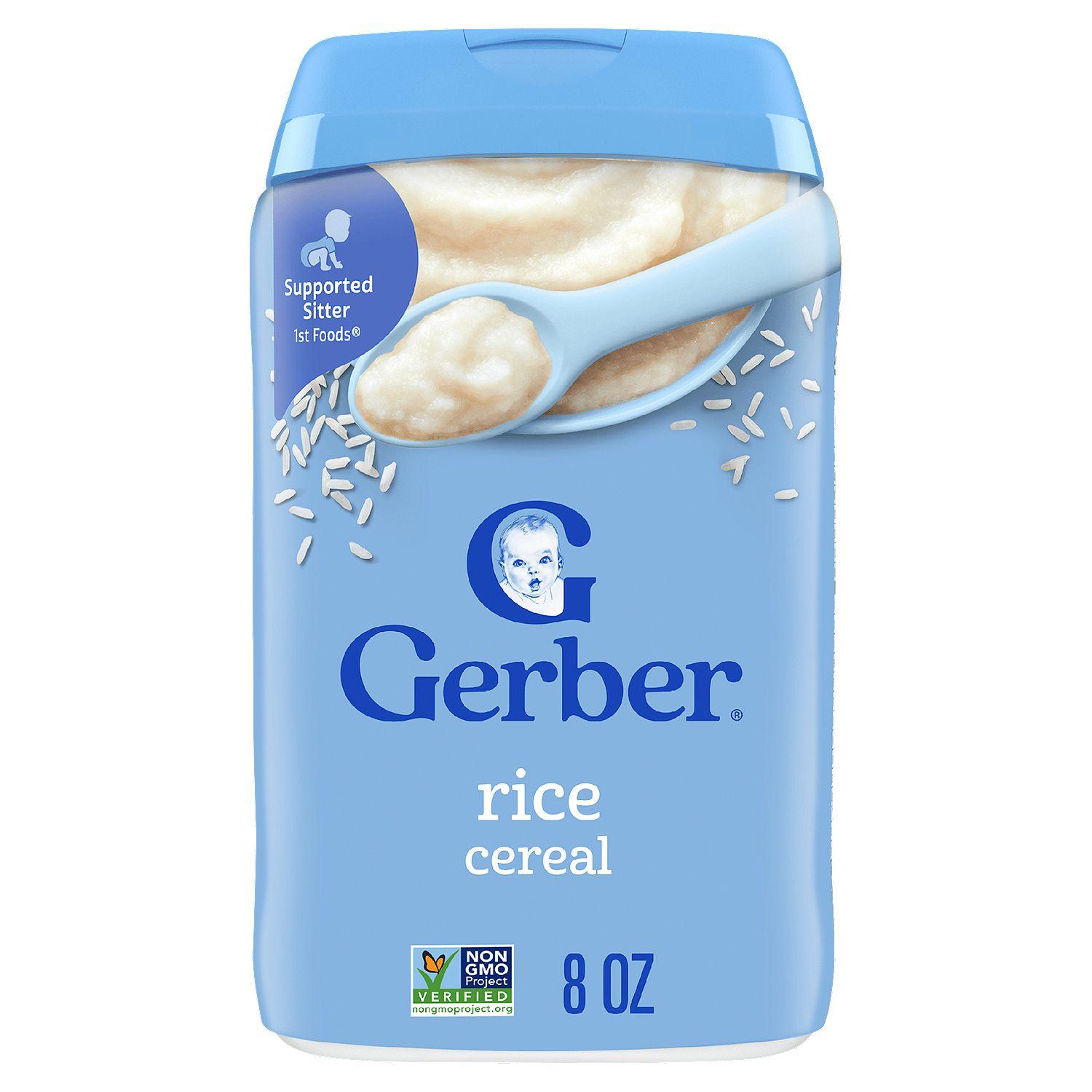 Gerber 1st Foods Rice Cereal Baby Food, Supported Sitter, 8 oz
