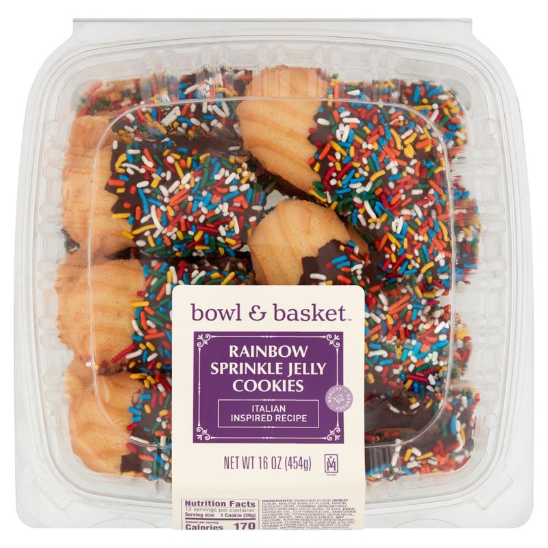 Bowl &amp; Basket Rainbow Sprinkle Jelly Cookies, 16 oz
