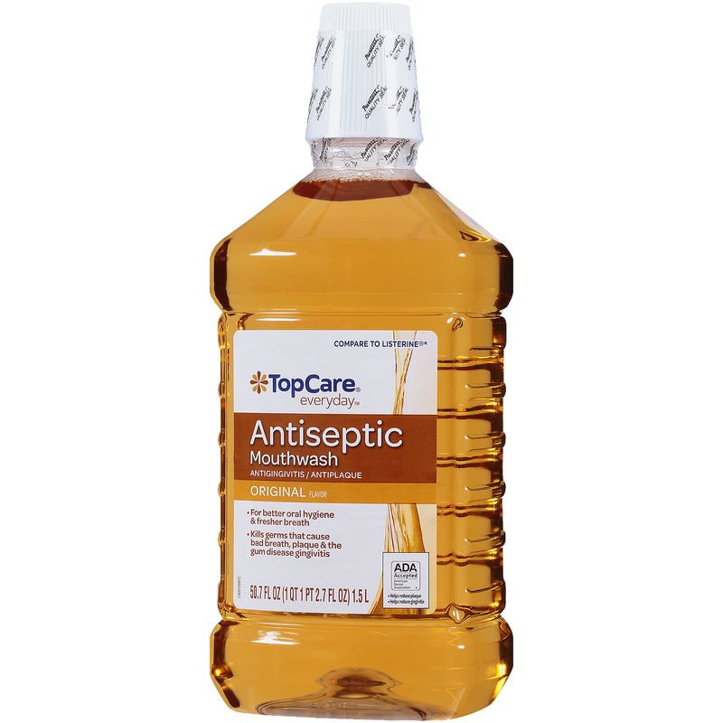 TopCare Antiseptic Mouthwash, Amber, 50.72 fl oz