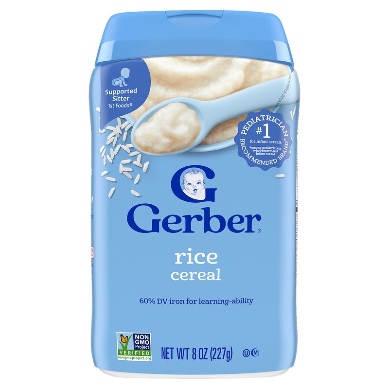Gerber 1st Foods Rice Cereal Baby Food, Supported Sitter, 8 oz