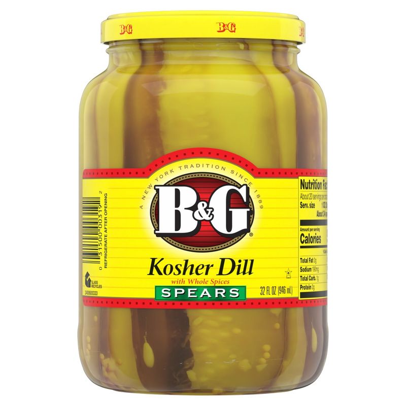 B&amp;G Kosher Dill Spears with Whole Spices, 32 fl oz