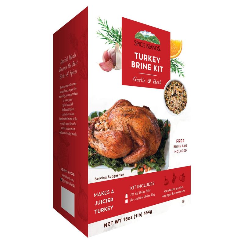Spice Islands Garlic &amp; Herb Turkey Brine Kit, 16 oz