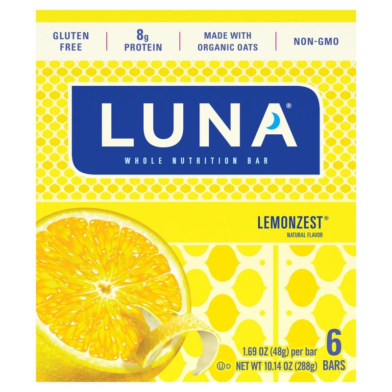 Luna Lemonzest Whole Nutrition Bar, 1.69 oz, 6 count