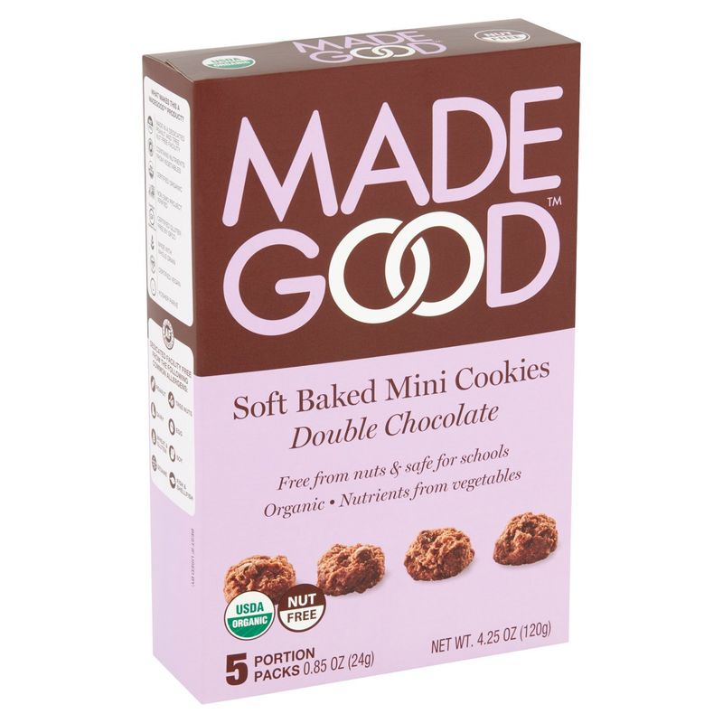 MadeGood Double Chocolate Soft Baked Mini Cookies, 0.85 oz, 5 count