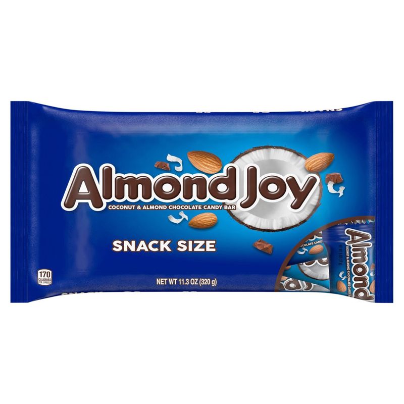 ALMOND JOY Coconut and Almond Chocolate Snack Size, Candy Bag, 11.3 oz