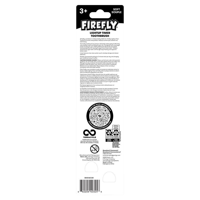 Firefly Soft Lightup Timer Toothbrush, 3+, 2 count