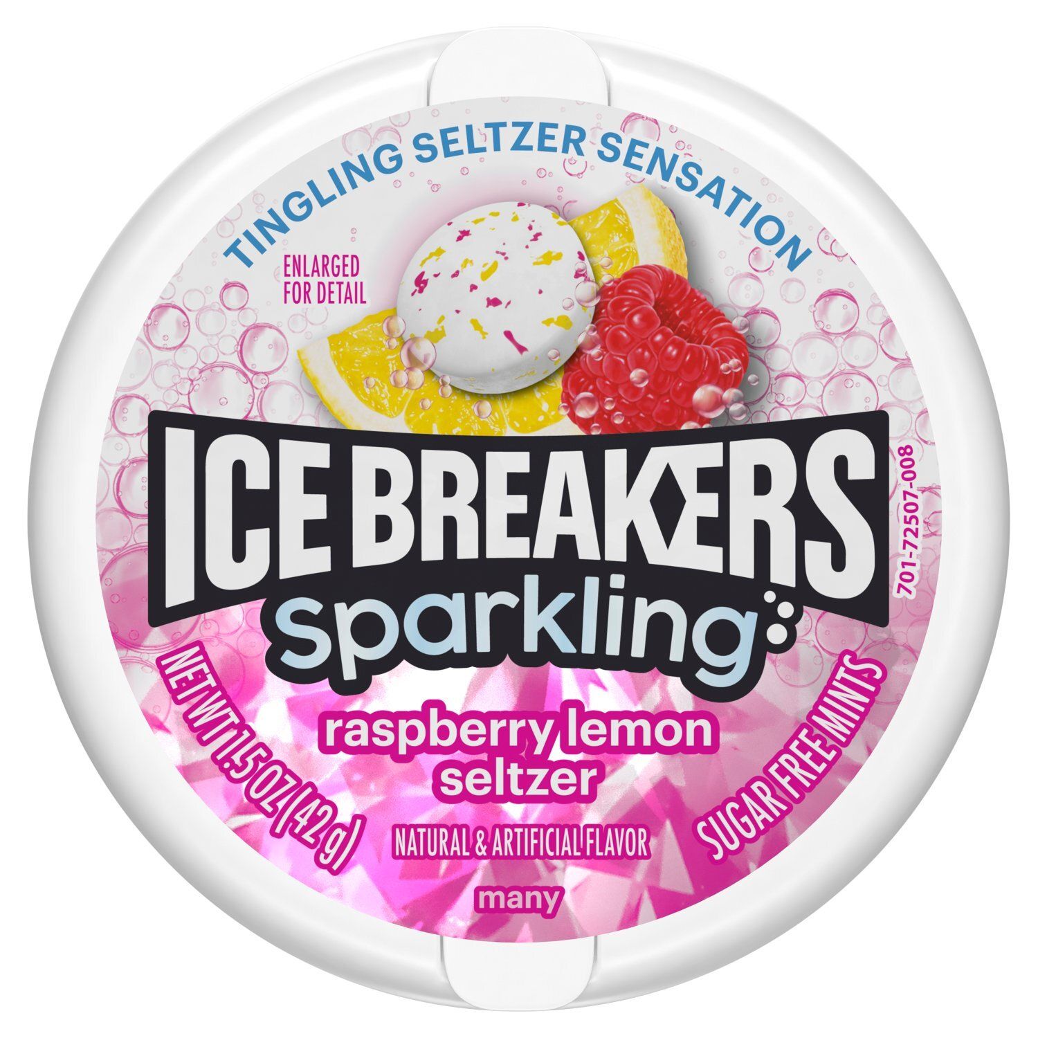 Ice Breakers Sparkling Raspberry Lemon Seltzer Sugar Free Mints, 1.5 oz