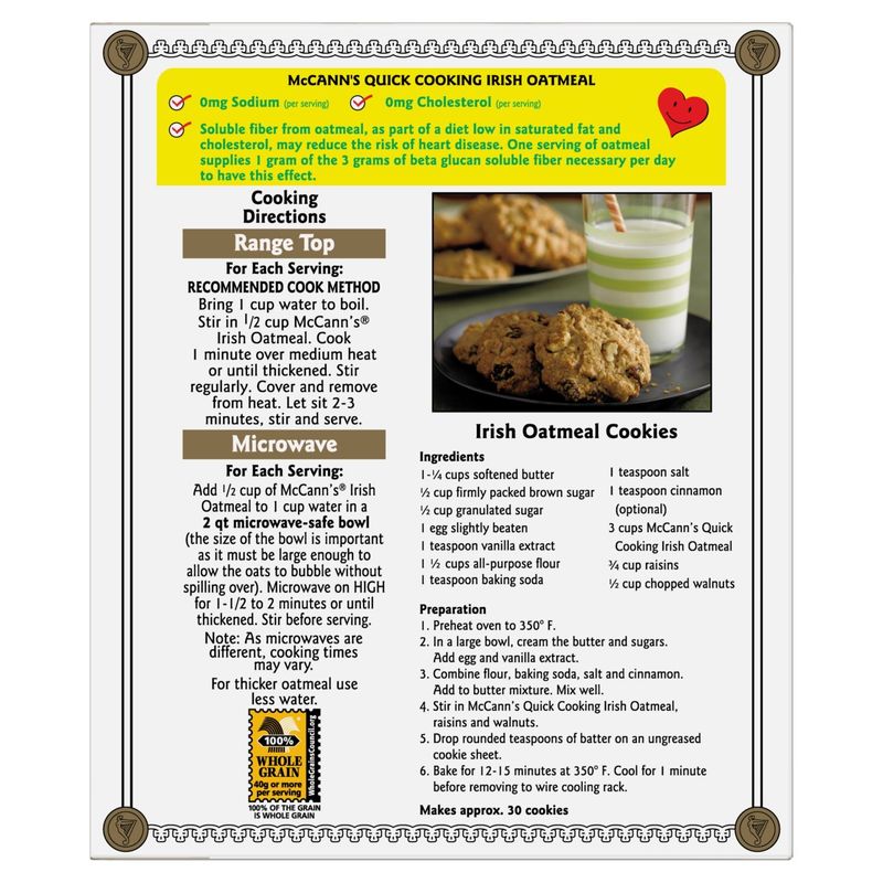McCann's Quick Cooking Rolled Oats Irish Oatmeal, 16 oz