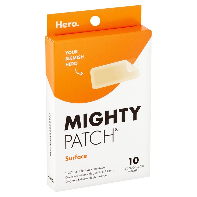 Hero Mighty Patch Surface Hydrocolloid Patches, 10 count
