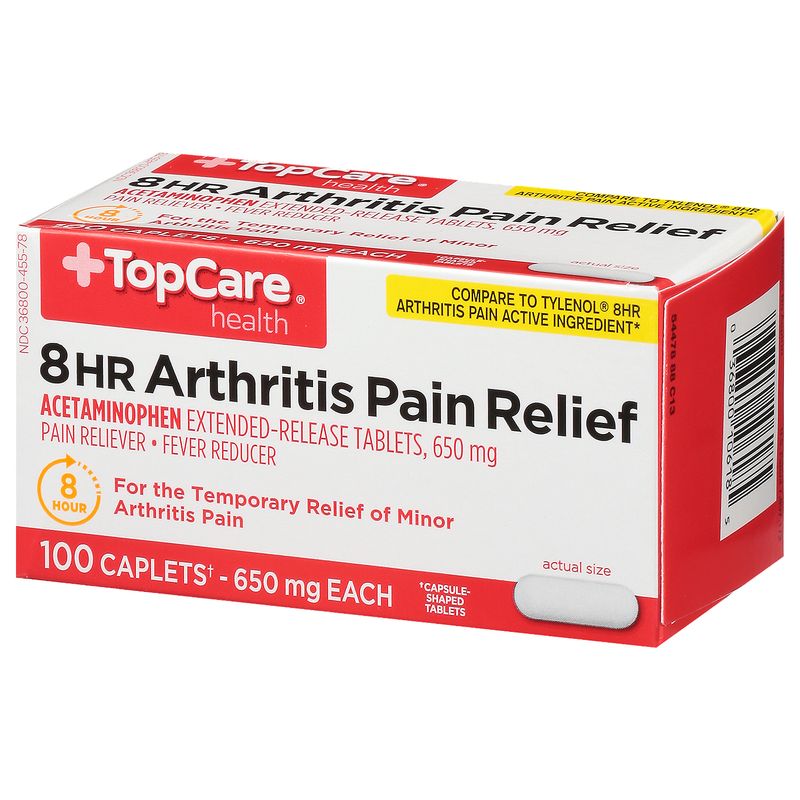 TopCare Acetaminophen Arthritis Pain Relief 650mg Caplet, 100 each