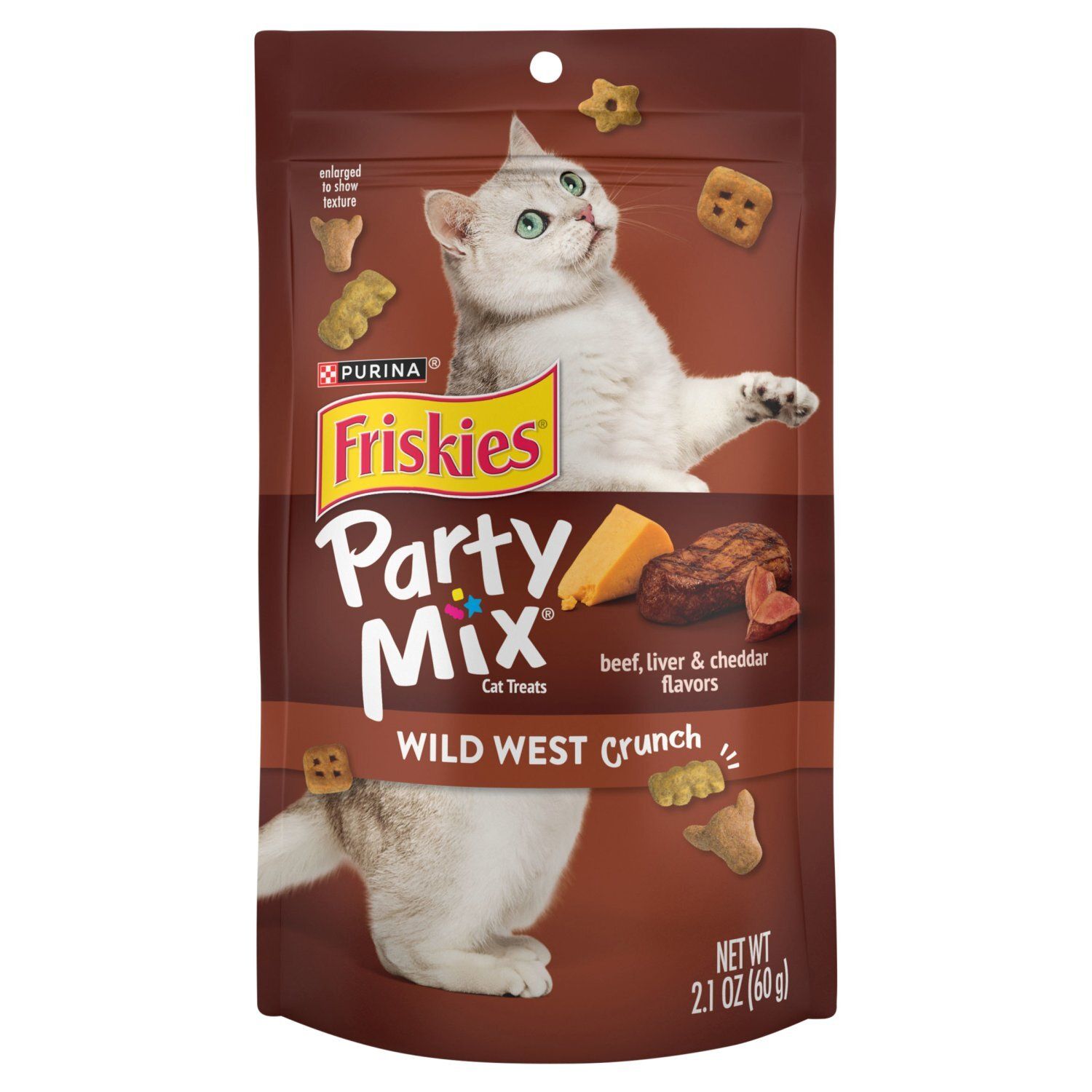 Purina Friskies Party Mix Beef, Liver &amp; Cheddar Flavors Cat Treats, 2.1 oz