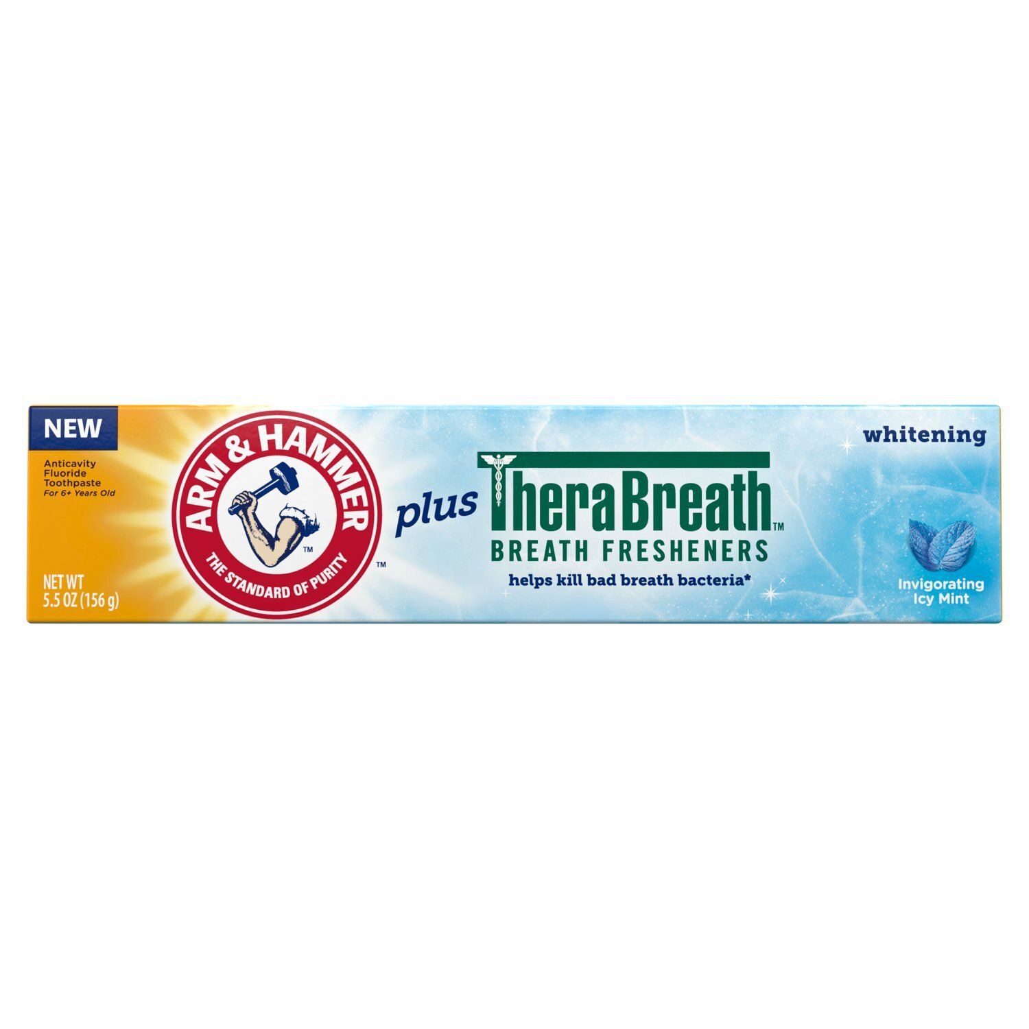 Arm &amp; Hammer TheraBreath Invigorating Icy Mint Plus Anticavity Fluoride Toothpaste, 6+ Years, 5.5 oz