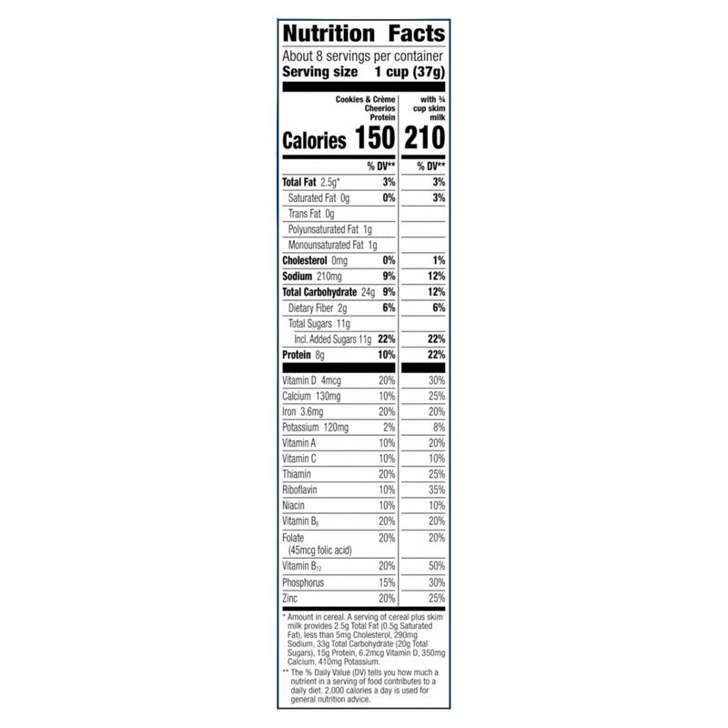 Cheerios Cookies &amp; Crème Protein Cereal Large Size, 11.2 oz