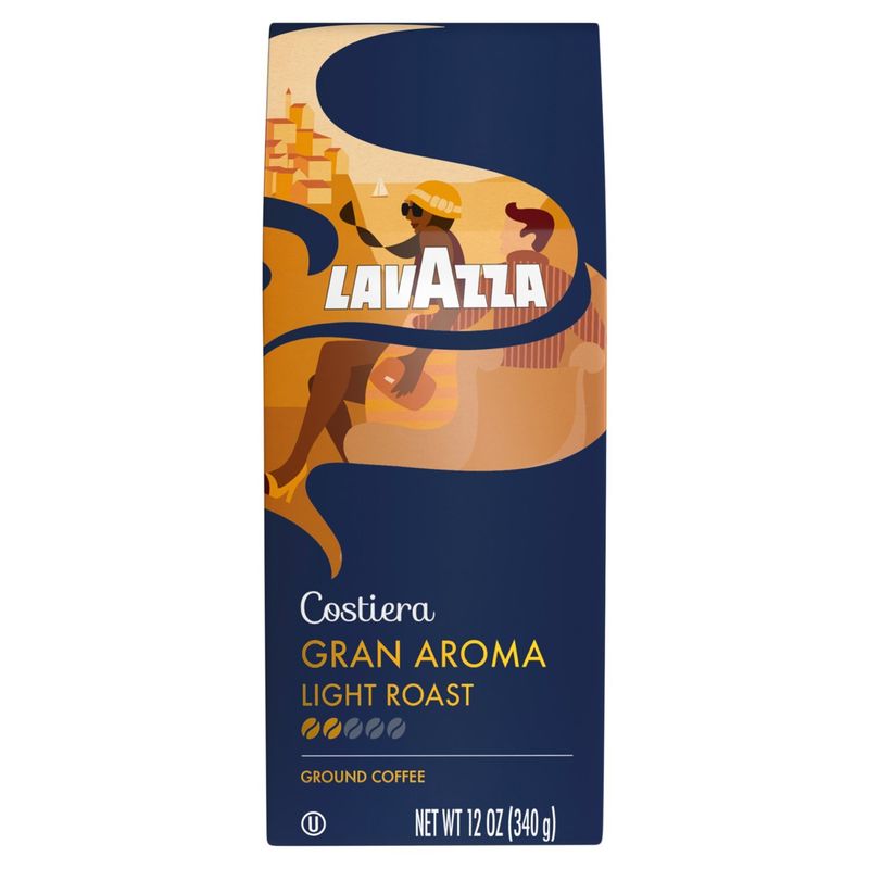Lavazza Costiera Gran Aroma Light Roast Ground Coffee, 12 oz