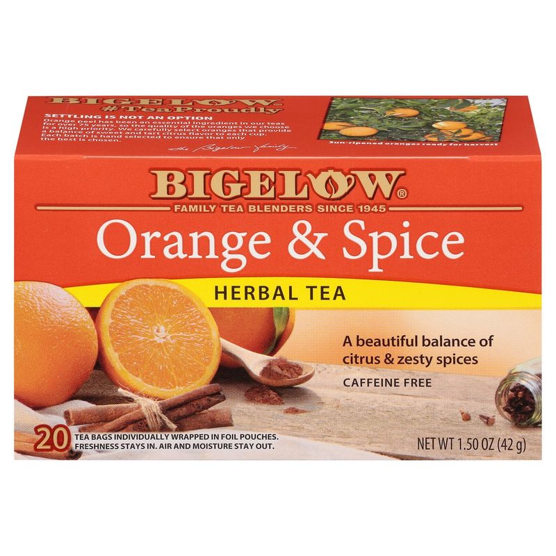 Bigelow Orange &amp; Spice Herbal Tea Bags, 20 count, 1.50 oz