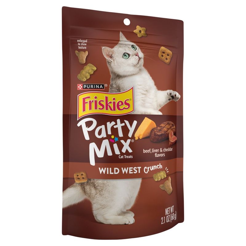 Purina Friskies Party Mix Beef, Liver &amp; Cheddar Flavors Cat Treats, 2.1 oz