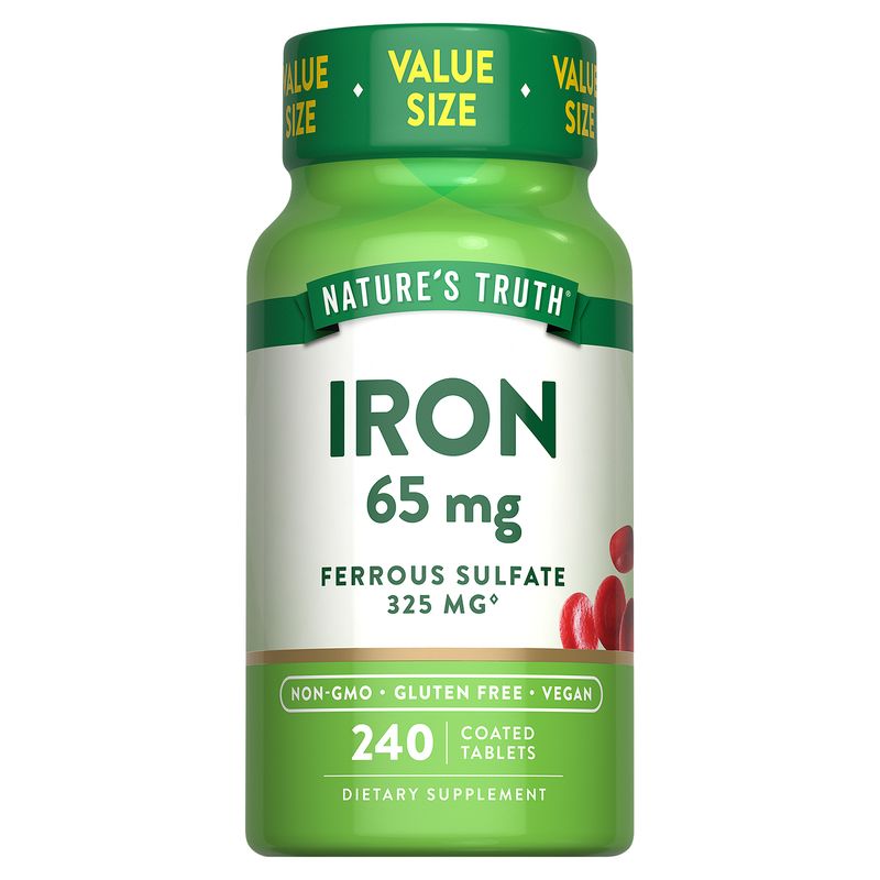 Nature's Truth Iron Dietary Supplement Value Size, 240 count