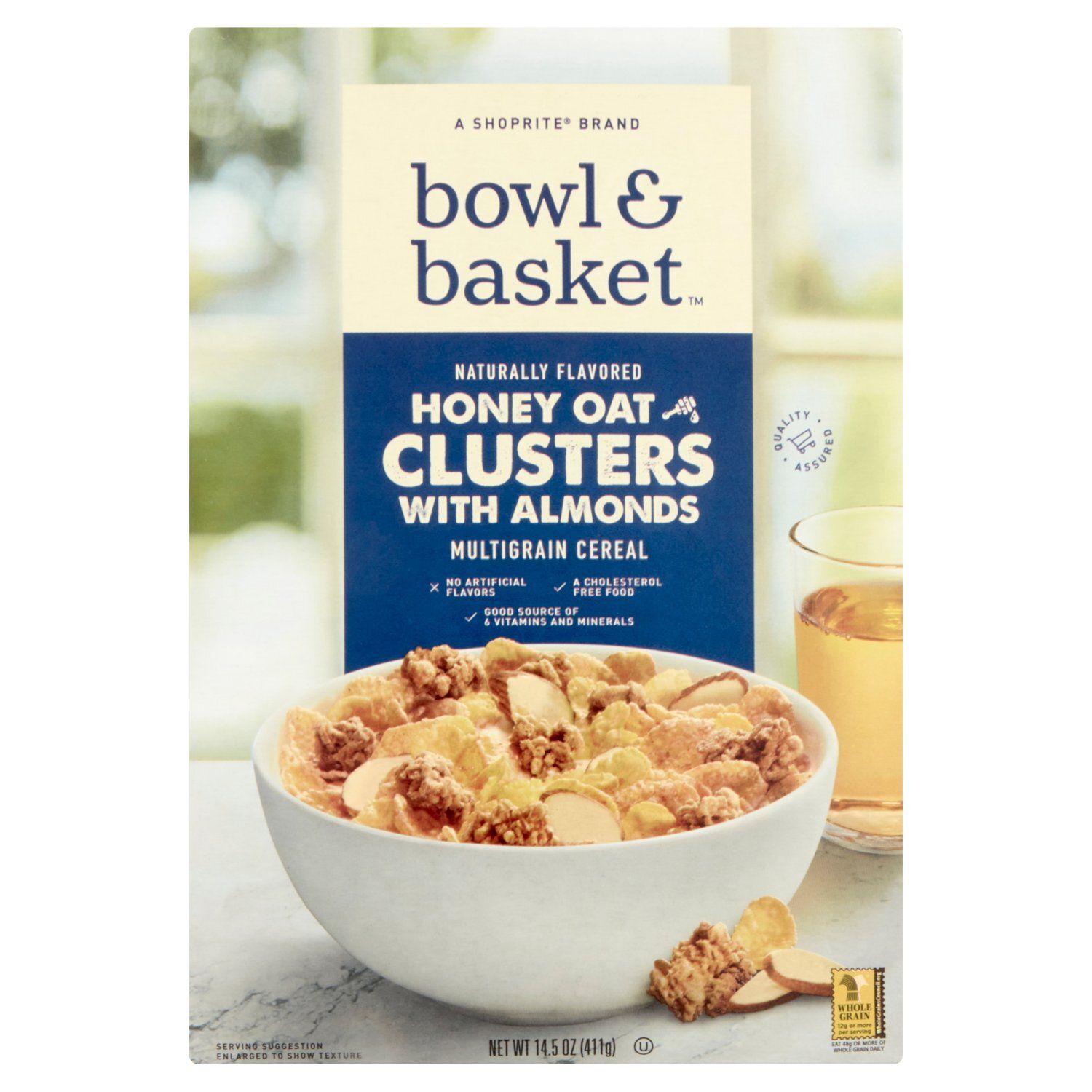 Bowl &amp; Basket Honey Oat Clusters with Almonds Multigrain Cereal, 14.5 oz