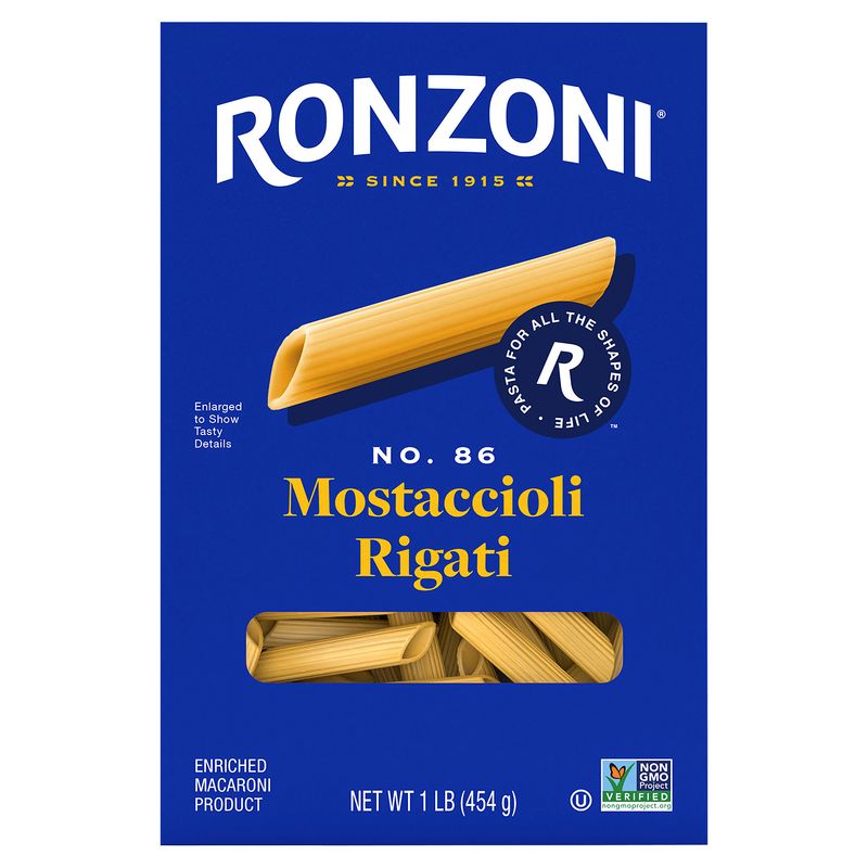 Ronzoni No. 86 Mostaccioli Rigati Pasta, 1 lb