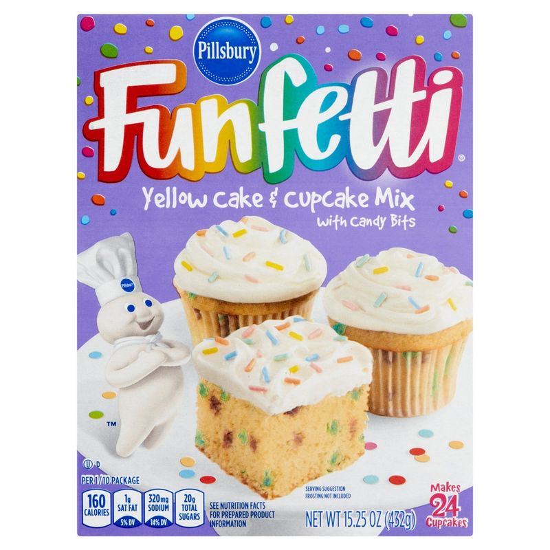 Pillsbury Funfetti Yellow Cake &amp; Cupcake Mix, 24 count, 15.25 oz