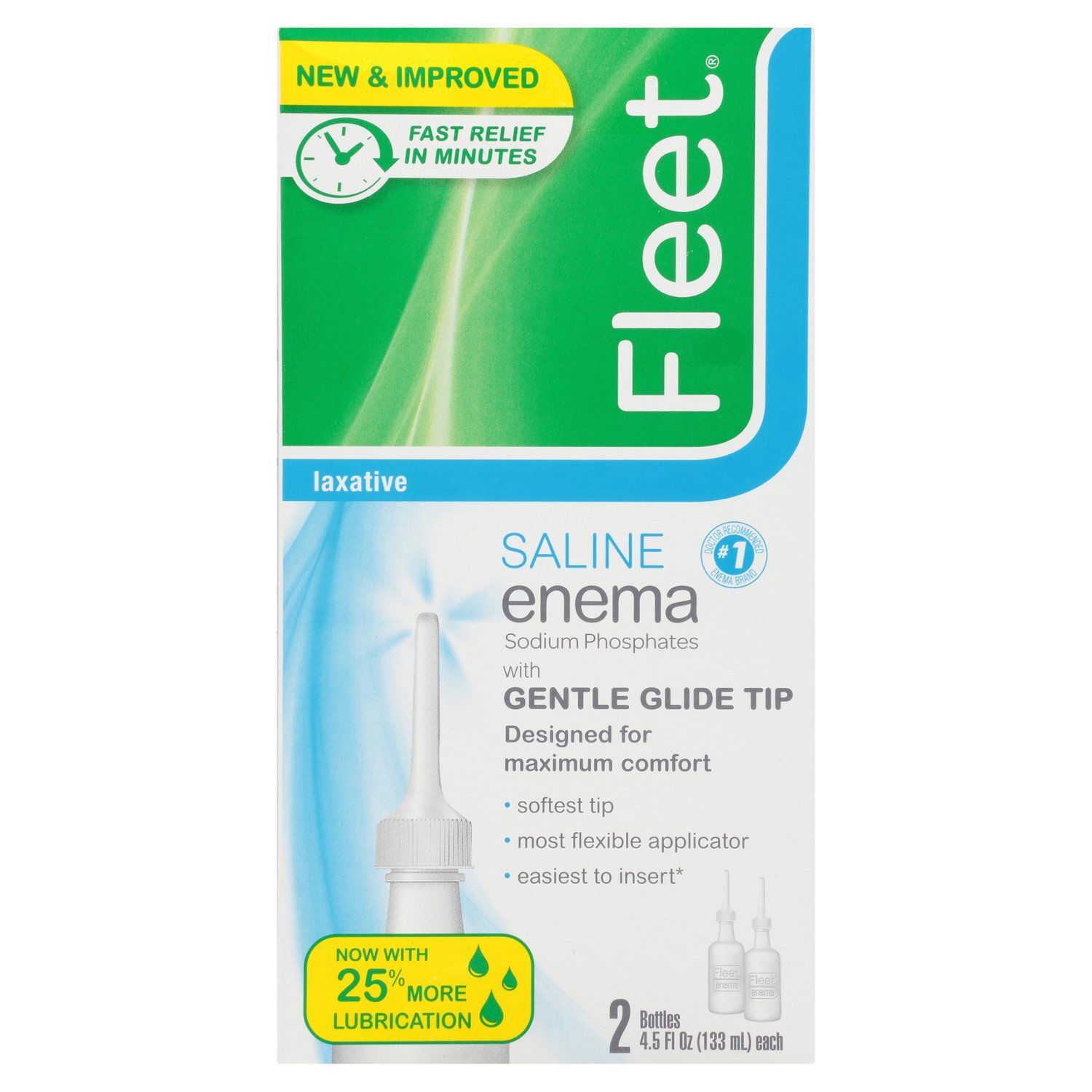 Fleet Laxative Saline Enema, 4.5 fl oz, 2 count
