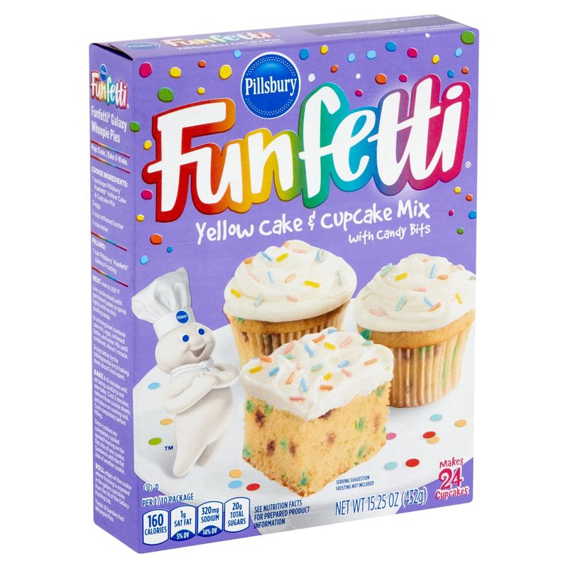 Pillsbury Funfetti Yellow Cake &amp; Cupcake Mix, 24 count, 15.25 oz
